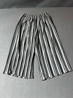 Kensie Girl Black & White Striped Wide-Leg Skirt-Pants